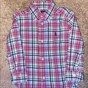Ralph Lauren Plaid LS Button Up 3T Easter 🐰🐣